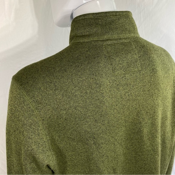 G.H.Bass & Co Men’s Army Green Zipped Collar  Pullover - Picture 4 of 7